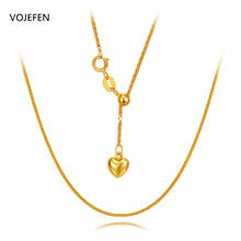 Vojefen-au750-collar de cadena de oro amarillo de 18 quilates, joyería fina de por vida, longitud ajustable, gargantilla de oro Real para mujeres, hombres y adolescentes 2024 - compra barato