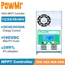 PowMr MPPT Solar Charge Controller 60A 50A 40A 30A Backlight LCD 12V 24V 36V 48V Solar Regulator for Max 190V Solar Panel Input 2024 - buy cheap