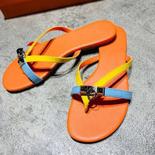 Summer European New Flip Flops Designer Slides Women Sandals Casual Flat Ladies Sandals Fashion Women Slipper Sandels for Women 2024 - buy cheap