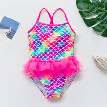 2-14 Years Girls Swimsuit  2022 New One Piece Swimwear Flamingo Ruffle Style Children's Swimwear Unicorn One Piece Swimsuit 2024 - buy cheap