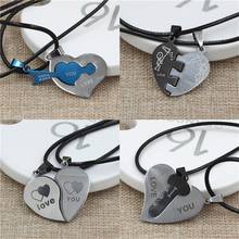 2pcs Couple Necklace for Lover Broken Heart Pendant Best Friends Necklace BFF Good Friends Friendship Jewelry Valentine's Gift 2024 - buy cheap