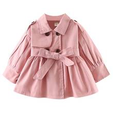 Gabardina de manga larga para niñas pequeñas, abrigo rompevientos para Primavera, color rosa 2024 - compra barato