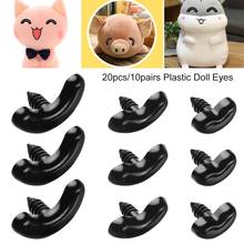 10pairs 17/24/30mm Black Plastic Safety Thread Eyes Crafts Bear Animal DIY Dolls Puppet Nose Accessories Stuffed Toys Parts