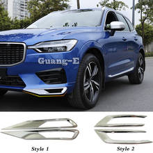 Top Sale For Volvo XC60 2018 2019 2020 2021 Car Body Head Front Fog Light Lamp Frame Stick ABS Chrome Cover Trim 2pcs Accessory 2024 - buy cheap