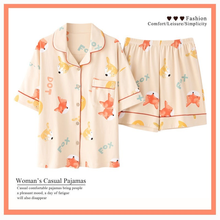 Japanese Pajamas for Women Summer Cotton Pyjamas Cherry Print Kawaii Pijamas Plus Size Sleepwear Cute Two Piece Sets Home Wear 2024 - buy cheap