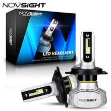 Novsight farol de led para motocicleta, farol h7 h4 moto 10000lm 6500k 12v 24v com luzes led para carro, farol de neblina 2024 - compre barato