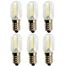 6PCS 220V T20 1W Dimmable Edison LED Bulbs E14 Tubular Filament Bulb Glass Warm White Refrigerator Hanging Salt Lamp Bulb 2024 - buy cheap