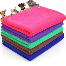 Toalha de secagem rápida para animais de estimação, toalha de microfibra com secagem sólida para gato e cachorro, cores aleatórias para animais de estimação 2024 - compre barato