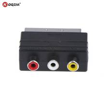 Scart a 3 rca s-adaptador de vídeo composto rca phono conversor de adaptador av tv áudio para gravador de vídeo dvd tv tv projetor 2024 - compre barato