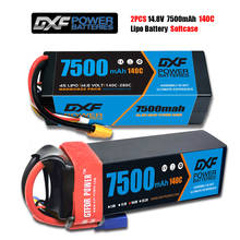 DXF 2PCS Lipo 2S 3S 4S Battery 7.4V 11.1V 14.8V 7500MAH 140C 280C For 1/8 1/10 Buggy Truggy Truck Off-Road Boat four drive 2024 - buy cheap