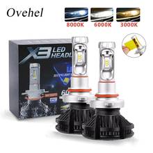 Car LED Headlights Bulbs 50W 6000LM  X3 Headlamp Auto Car Light ZES H4 LED H7 H11 3000K 6000K 8000K HB3 9005 HB4 9006 2024 - buy cheap