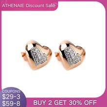 ATHENAIE 100% 925 Sterling Silver Earrings Color Rose Gold Heart Stud Earrings for Women Small Earrings Party  Fine Jewelry 2024 - buy cheap