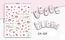 3D наклейки для ногтей вишня в цвету вентилятор дизайн художественное оформление ногтей маникюр стикеры наклейки слайдер Фольга для ногтей аксессуары 2024 - купить недорого
