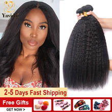 Yavida-aplique de cabelo crespo, mechas de cabelo humano peruano, não-remy, para mulheres negras, 3/4 2024 - compre barato