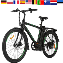 Bicicleta eléctrica de montaña de 26 pulgadas para adulto, 21 velocidades, freno de disco delantero y trasero, bicicleta eléctrica de suspensión completa 2024 - compra barato