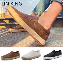 LIN KING Fashion Low Top Men Loafers Soft Moccasins Slip On Flats Lazy Casual Shoes Non Slip Man Driving Shoes Male Single Shoes 2024 - buy cheap
