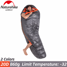 Naturehike saco de dormir portátil para inverno, saco de dormir 90% preenchido de penas de ganso, grosso, à prova de vento, quente, saco de dormir, ultraleve de acampamento 2024 - compre barato