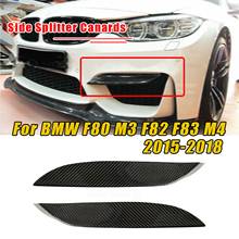 Front Bumper Spoiler Side Splitter Canard Lip For BMW F80 M3 F82 F83 M4 2015-19 Carbon Fiber Fog Light Lamp Cover Air Vent Trim 2024 - buy cheap