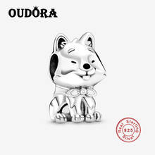 925 Sterling Silver Japanese Akita Inu Dog Charm Fit Original Pan Bracelet Charms Beads Jewelry Making Berloque 2024 - buy cheap