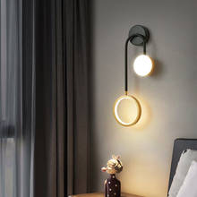 Lâmpada de parede quarto lâmpada cabeceira moderna e minimalista personalidade criativa sala estar tv fundo da parede net vermelho nordic luz luxo 2024 - compre barato