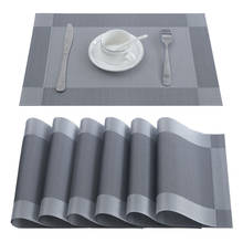 Grey Black PVC Placemats For Table Dining Cup Coaster Plastic Washable Heat-resistant Tableware Kitchen Tool Mats Coffee Brown 2024 - buy cheap