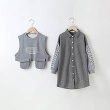New Spring 2021 Clothing Sets Fashion Plaid Dress + Vest Two-piece Boutique Streetwear Clothes for Girl Suit Children 4 To 12Yrs 2024 - buy cheap