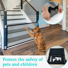Valla de seguridad para perros y gatos, valla de red aislada para mascotas, puerta de escaleras, corralito de malla plegable, accesorios para mascotas 2024 - compra barato
