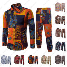 African Clothes Bazin Riche Danshiki Men Printed Blouse Tshirt Sport Harem Pants Fashion Streetwear Indian Tee Tops Clothing Set 2024 - buy cheap