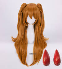 High Quality EVA Asuka Langley Soryu Cosplay Wigs Long Orange With 2 Ponytail Clips Heat Resistant Synthetic Hair Wig + Wig Cap 2024 - buy cheap