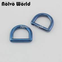 Nillvo-anillo D de fundición sólida de color azul para bolso, sortija cerrada de 3/4 pulgadas, color azul, 5-20-100 Uds. 2024 - compra barato