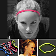 2 Pcs Women Colored Sweatbands Football Yoga Pure Hair Bands Anti-slip Elastic Rubber Thin Sports Headband Men Hair Accessories 2023 - buy cheap