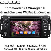 Reproductor Multimedia con GPS para coche, Radio estéreo con DVD, navegación, pantalla Android, para Jeep Commander Wrangler Grand Cherokee Patriot Compass 2024 - compra barato