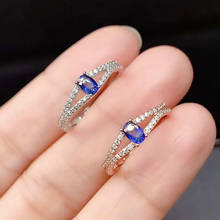 Natural Sapphire Gemstone Ring S925 Sterling Silver Fine Fashion Charming Jewelry for Women Free Shipping MeiBaPJFS 2024 - buy cheap