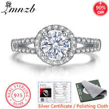 LMNZB With Certificate 100% Tibetan Silver S925 Rings for Women 2 Carat Zirconia Diamond Engagement Ring Jewelry Gift LKR510 2024 - buy cheap