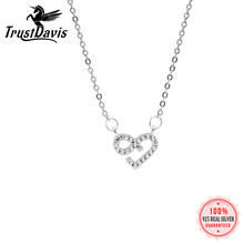 TrustDavis Luxury 925 Sterling Silver Fashion Infinity Love Dazzling CZ Pendant Necklace For Women Wedding Party Jewelry DA13 2024 - buy cheap