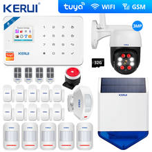 KERUI  Tuya Alarm kit  WIFI GSM SMS Home Burglar Security Alarm System Curtain Motion Sensor Wireless Solar Siren IP Camera 2024 - buy cheap