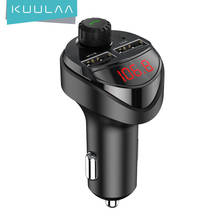 KUULAA Car Charger FM Transmitter Bluetooth Car Audio MP3 Player TF Card Car Kit 3.4A Dual USB Car Phone Charger For Xiaomi Mi 2024 - купить недорого
