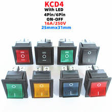1pcs KCD4 Rocker Switch ON-OFF 2 Position 4 Pins / 6 Pins  Electrical equipment With Light Power Switch 16A 250VAC/ 20A 125VAC 2024 - buy cheap