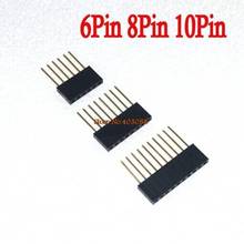 60 uds 2,54 MM 6Pin 8Pin 10Pin 10MM aguja larga tira de conectores de pines hembra cabezal apilable 2024 - compra barato