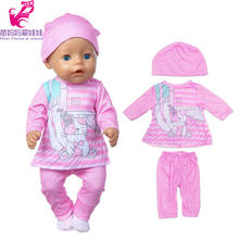 Одежда для кукол новорожденных 43 см, пижамный комплект и шапка для куклы 17 дюймов, пальто, игрушки, кукольные наряды 2024 - купить недорого