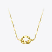 ENFASHION Cute Hollow Knot Pendant Necklace Women Gold Color Stainless Steel Heart Choker Necklace Fashion Femme Jewelry P193057 2024 - buy cheap