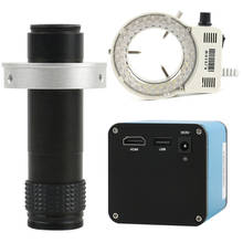 Видеомикроскоп SONY IMX290 Autofocus1080P HDMI, камера с зум-объективом 130X, 56 светодиодных кольцесветильник для ремонта печатных плат 2024 - купить недорого
