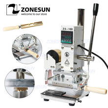 ZONESUN-máquina de bronce para estampado Manual de cuero, máquina de prensado de calor de placa de hierro y aluminio, papel de aluminio, ZS-100 2024 - compra barato
