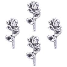 20Pcs/Lot Retro Vintage Plant  Rose Flower Floating Charms For Locket Earrings Necklace Handmade Jewelry Making Accessories 2024 - buy cheap