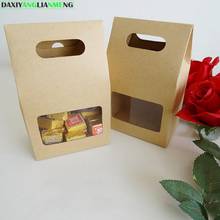 50 unidades/pacote: 10x15.5cm + 6cm (inferior) caixa de papel kraft, sacos de comida janela de pvc saco de janela à mão, lanche & sacos de café, tirar o saco 2024 - compre barato