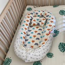 Baby Nest Bed with Pillow Portable Crib Travel Bed Infant Toddler Cotton Cradle for Newborn Baby Bed Bassinet Bumper 85*50cm 2024 - buy cheap