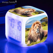 King of Beasts-reloj despertador Digital LED brillante para habitación de niños, cronógrafo electrónico luminoso multifuncional, 7 colores 2024 - compra barato