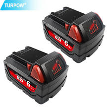 Turpow 18V 6000mAh Li-ion Tool Battery for Milwaukee M18 48-11-1815 48-11-1850 2646-20 2642-21CT Repalcement M18 Battery 2024 - buy cheap