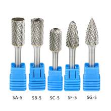 5PCS 12mm Double cut Tungsten Carbide Rotary burr Set Metal Carving Drilling Polishing Bits with 6mm Shank for Die Grinder 2024 - buy cheap