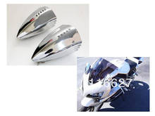 Chrome Motorcycle LED Turn Signal Pig Spotter Mirrors for Honda CBR 600 1000 RR Yamaha YZF R1 R6 Kawasaki Ninja Suzuki GSXR 2024 - buy cheap